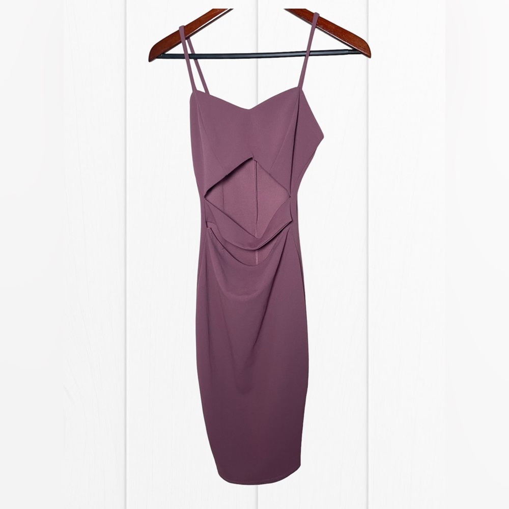 Privy Privately Privileged Women’s Midi Body-con Light Purple Cocktail Dress
